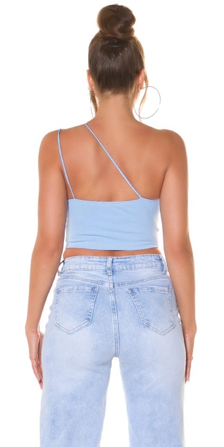 Croptop with Cutouts and Multiway Strap Blue
